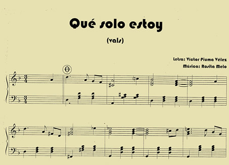 Que solo estoy, partitura