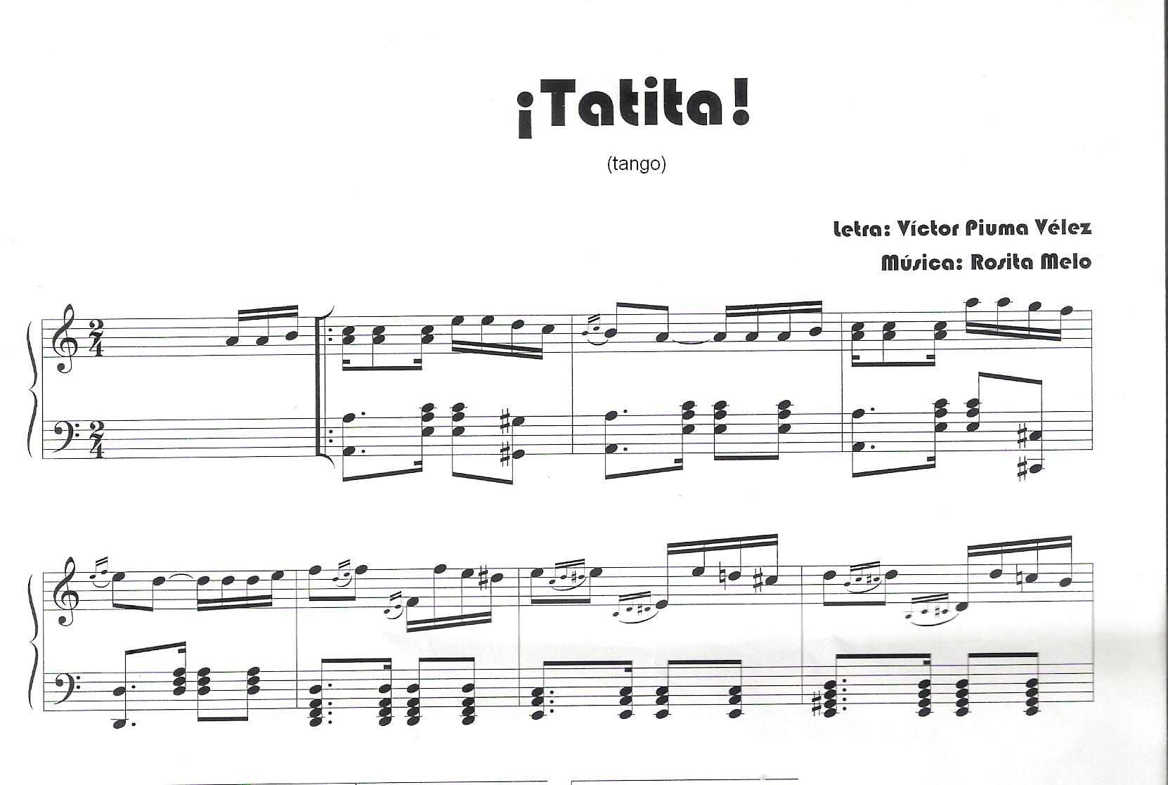 Tatita, partitura